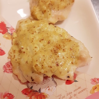 簡単！鶏むね肉のマヨ＆粒マスタードソース焼き